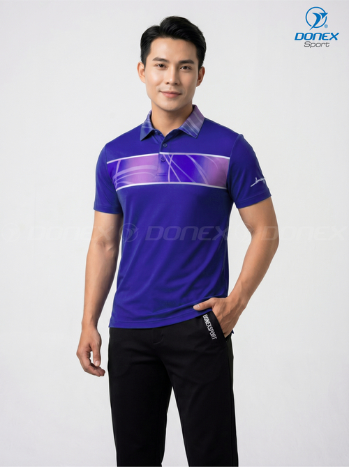 Áo thể thao nam MC-9158-09-01 Tím phối trắng